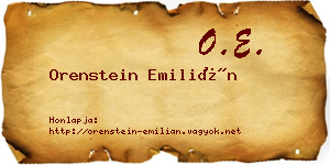 Orenstein Emilián névjegykártya